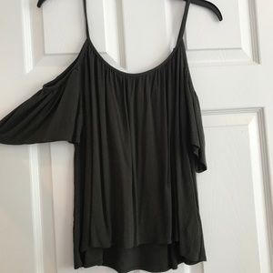 Army green off the shoulder top